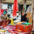 Stall selling scarfs at Marché Saxe-Breteuil